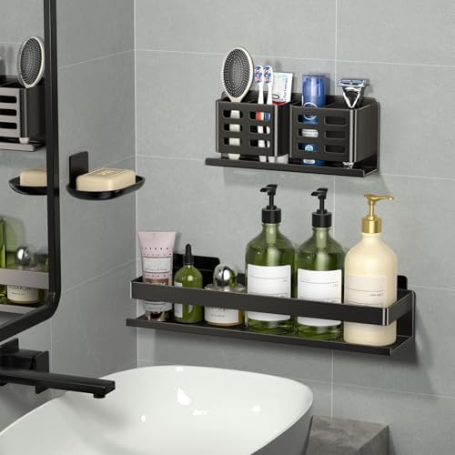 Shower Caddy, Shower Organizer 3 Pack, Adhesive Installation - Image 3