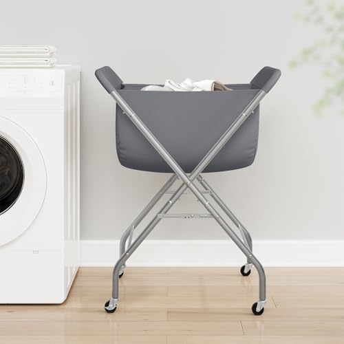 ELYKEN Laundry Basket with Wheels, Collapsible Laundry Hamper - Image 2