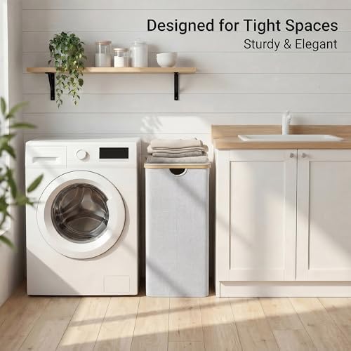 efluky Laundry Basket with Lid and Removable Bag, 100L Tall Laundry Hamper with - Image 6