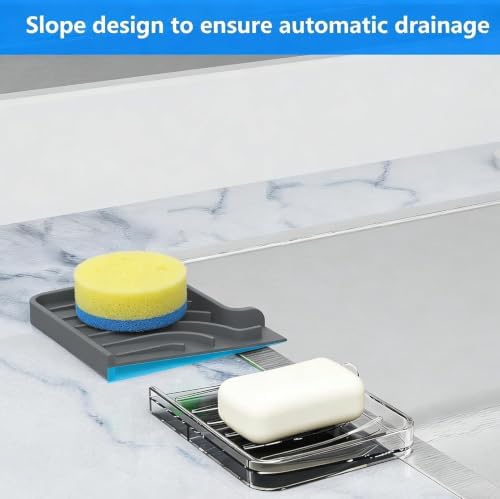 Sponge Holder for Kitchen Sink, Dish Sponge Holder Soap Tray - Image 5
