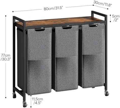 HOOBRO Laundry Sorter 3 Section, Laundry Hamper - Image 3