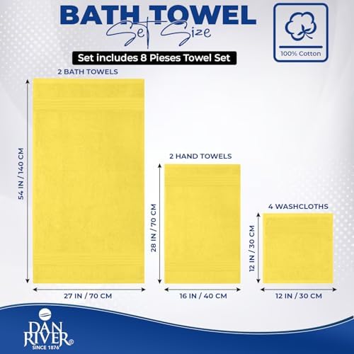 DAN River 8 Piece Luxury Bath Towels - Image 2