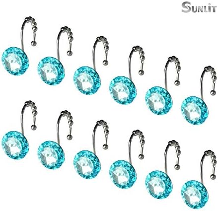 Sunlit Luxury Design Round Teal Blue Diamond Crystal Gem Bling - Image 3