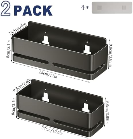 Shower Caddy 2-Pack Shower Shelf, Heavy-Duty Bathroom Storage Shelf - Image 2