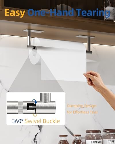 RUACQ Paper Towel Holder Under Cabinet, Stainless Steel - Image 2