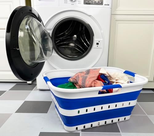SAMMART 42L Collapsible Plastic Laundry Basket by SAMMART