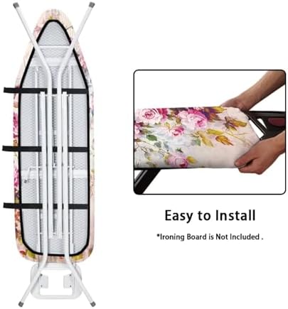Pink Flower Ironing Board Cover and Pad Iron Pad Covers Resist Scorching and - Image 4
