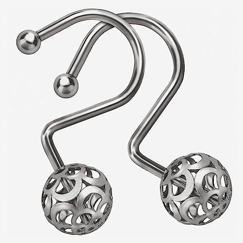 MitoVilla Shower Curtain Hooks Rings, Matte Nickel Metal Shower Hooks by MitoVilla