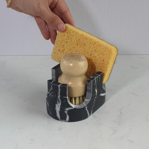 Nawgnail Natural Travertine Marble 2-Slot Sponge Holder - Image 3