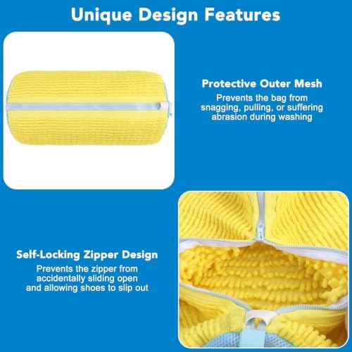 Dntorx 2 PCS Shoe Washing Machine Bag Shoe Laundry Bags, Fits Sneaker Tennis - Image 6