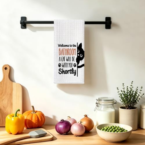 Jztco Funny Black Cat Hand Towels, Cat Lover Gifts - Image 4