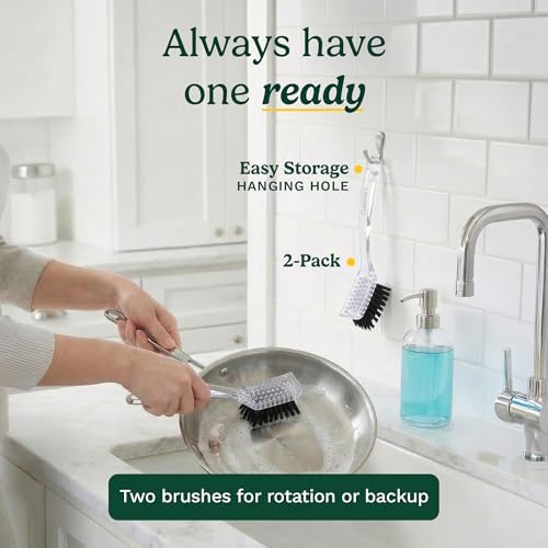 Cuisinart Dish Brush with Handle, 2 Pack, Firm Bristles - Image 6