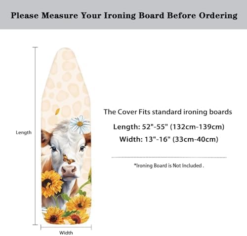 DISNIMO Sunflower Cow Ironing Board Cover and Pad-Ironing Board Cover - Image 6
