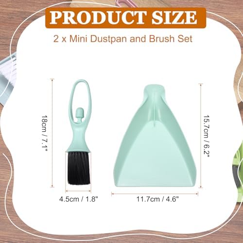 uxcell Mini Dustpan and Brush Set, Small Broom and Dustpan Set - Image 2