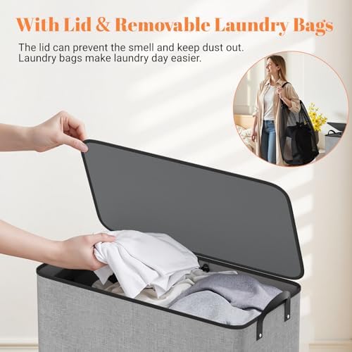 155L 2 Section Laundry Hamper - Image 6