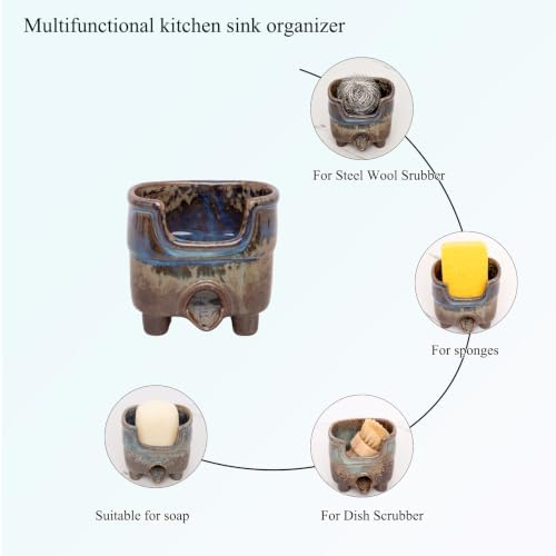Ceramic Sponge Holder with Drain, Kitchen Sink Accessory - Image 6