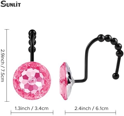 Sunlit Luxury Design Round Hot Pink Diamond Crystal Gem Bling - Image 4