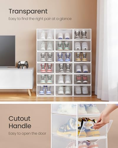 SONGMICS Shoe Boxes, Stackable Sneaker Containers - Image 5