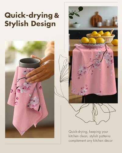Miss Adola Flour Sack Kitchen Towels Set of 2, Peach Blossom - Image 4