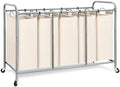 STORAGE MANIAC 5 Section Laundry Sorter, 5 Bins Rolling Separator Laundry Basket by STORAGEMANIAC