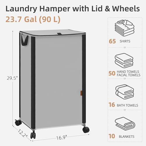 STORAGE MANIAC Rolling Laundry Hamper - Image 4