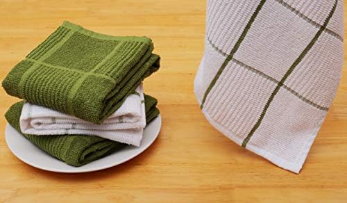 AMOUR INFINI Kitchen Towels Pack of 4, Terry Cotton Dish Towels, Ultra Absorbent - Image 4