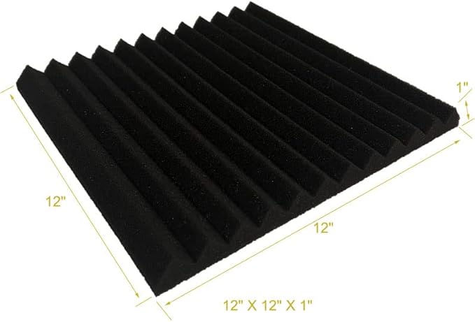 96 Pack Black/purple 12 "X 12 "X1" Acoustic Panels Studio Soundproofing Foam Wedge Tiles,