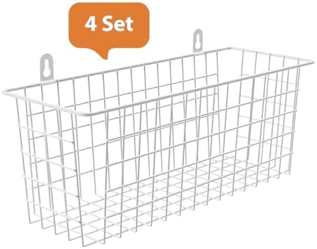 MaraFansie Wire Basket 4-Pack Hanging Wall Organizer Cabinet Storage Basket - Image 7