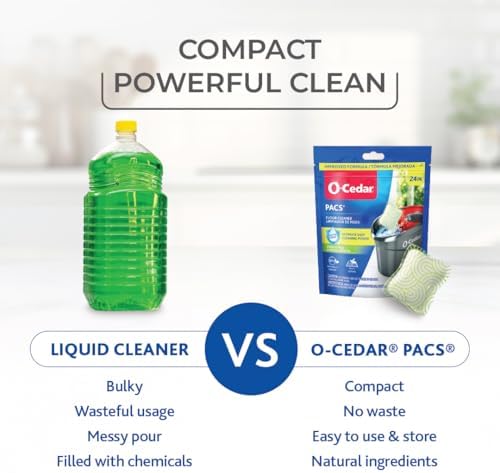 O-Cedar PACS Hard Floor Cleaner, Crisp Citrus Scent 24 Count | Made - Image 4