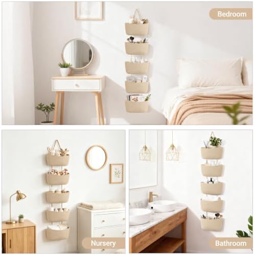 Dahey Over The Door Hanging Basket Storage 5-Tier Woven Wall Basket - Image 7