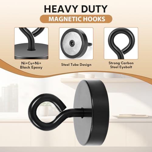 Neosmuk Magnetic Eye Bolt Hooks, 60lb Cruise Cabin Hooks - Image 5