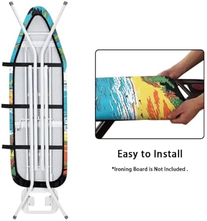 GLENLCWE Hawaiian Palm Blue Sky Ocean Ironing Board Cover and Pad, 15x54 Inch - Image 4