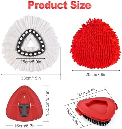 Mop Replacements Heads for OCedar EasyWring, 3 Microfiber Head Refills and 3 - Image 2
