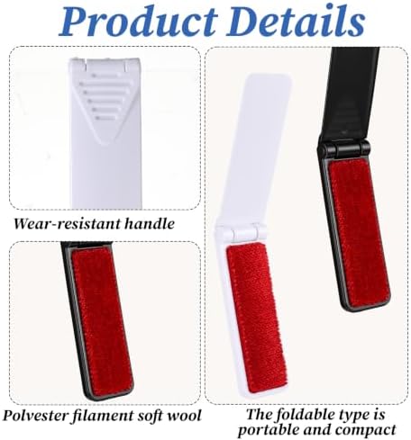Thinp 4 Pcs Foldable Travel Lint Brush, Portable & Reusable Lint Remover - Image 2