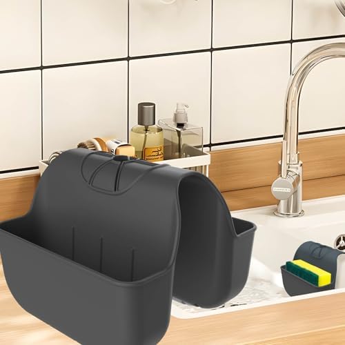 Sponge Holder for Kitchen Sink, Silicone Sink Saddle Caddy Organizer Rack by Unknown