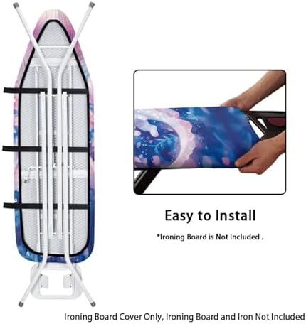 Pink Axolotl Stretch Ironing Board Cover, Scorch Resistant Machine Washable - Image 4