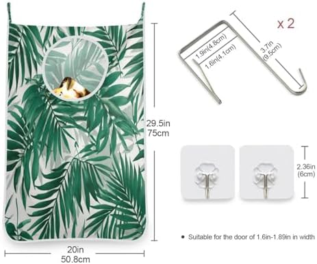 2PCS Hanging Laundry Hamper Bag Over the Door Laundry Hamper Wall Hamper Large - Image 3