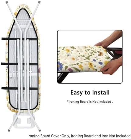 Wildflower Ironing Board Cover, Non-Slip Stretchy Vintage Daisy Butterfly - Image 5