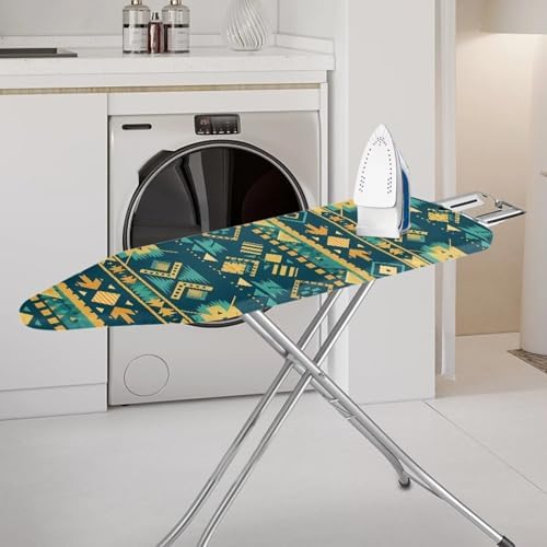 Ethnic Tribal Stripe Ironing Board Cover, Turquoise Geometric Rhombus 15x54 - Image 2