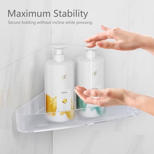 Sotfamily Plastic Shower Caddy Corner, 2 Pack, Frosted Clear - Image 4