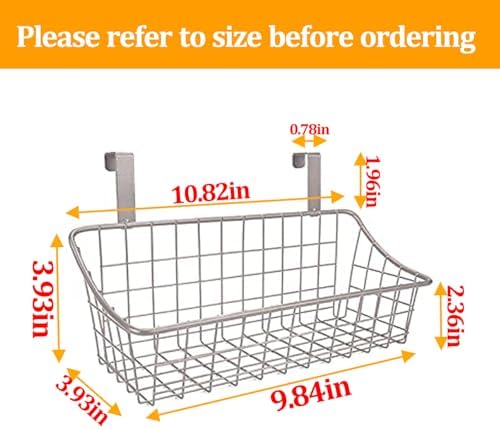 LeleCAT Basket with hook Grid Storage Basket, Hang it behind a door or on a - Image 2