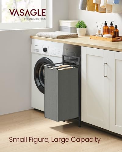 VASAGLE Laundry Sorter 1 Section, Rolling Cart - Image 2