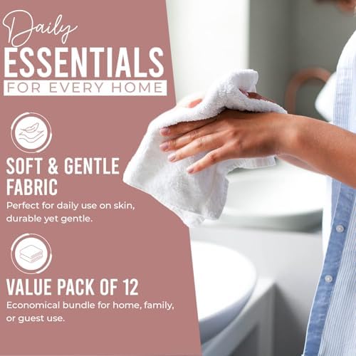 DAN RIVER 12 Pack Cotton Wash Cloths Set - Image 3
