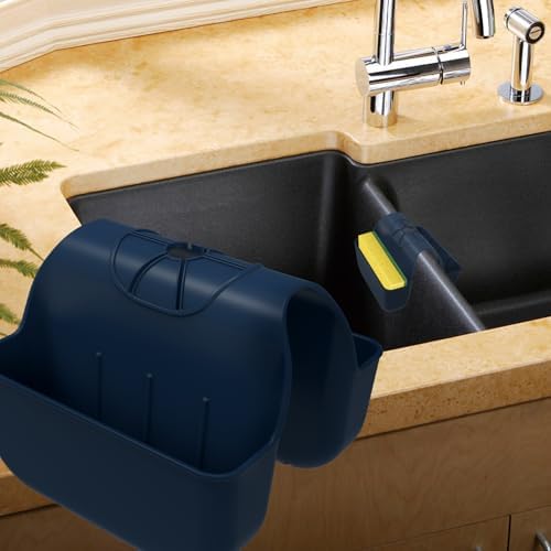 Sponge Holder for Kitchen Sink, Silicone Sink Saddle Caddy Organizer Rack by OKeanu
