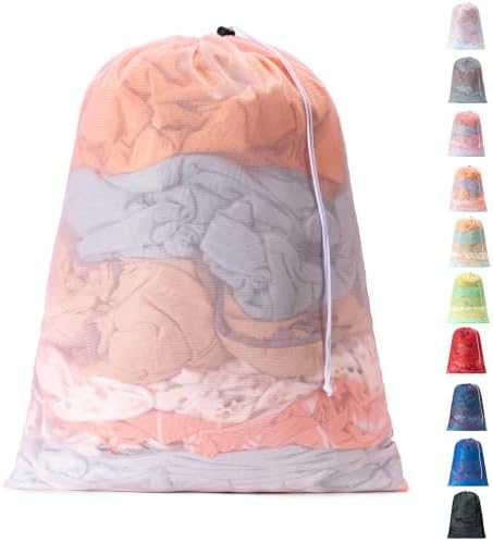 1 Pack Mesh Travel Laundry Bag 24" x 36"Extra Large Dirty Clothes Organizer by Unknown