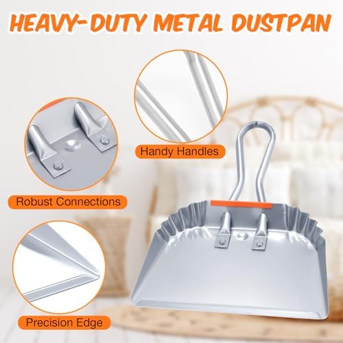 Mumufy 4 Pack 12" Heavy Duty Metal Dustpan - Image 3