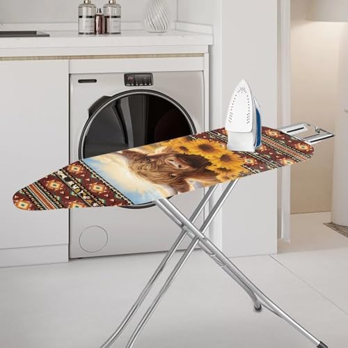 Aztec Highland Cattle Ironing Board Cover and Padding Standard Size Boho Table - Image 2