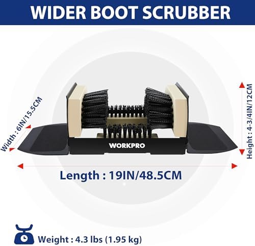 WORKPRO Extra Wide Boot Cleaner, Shoe Brush Scraper Scrubber Outdoor - Image 2