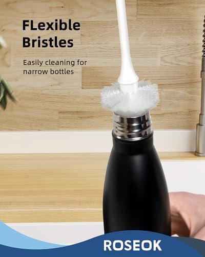 ROSEOK Bottle Brush, Water Bottle Brush, Flexible Bottle Brush, Cup Cleaner - Image 6