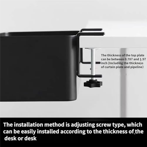 No Drill Desk Side Storage, Hanging Organizer, Clamp on Table Basket, Minimalist - Image 3